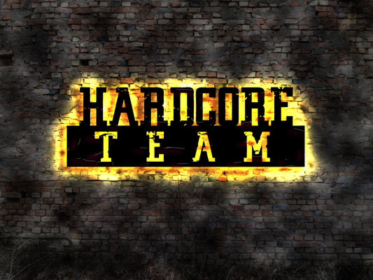 LED Wandbild Aufnäher Fahne Aufsteller Hardcore Team Core Sammlung Emblem Aufkleber Sammlung Vinyl