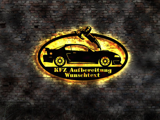 KFZ Aufbereitung Polieren Aufbereiter Firma  Blechschild Bürostuhl Wandtattoo Blechschild Leuchtschild Wandsticker Leuchtbild Schild