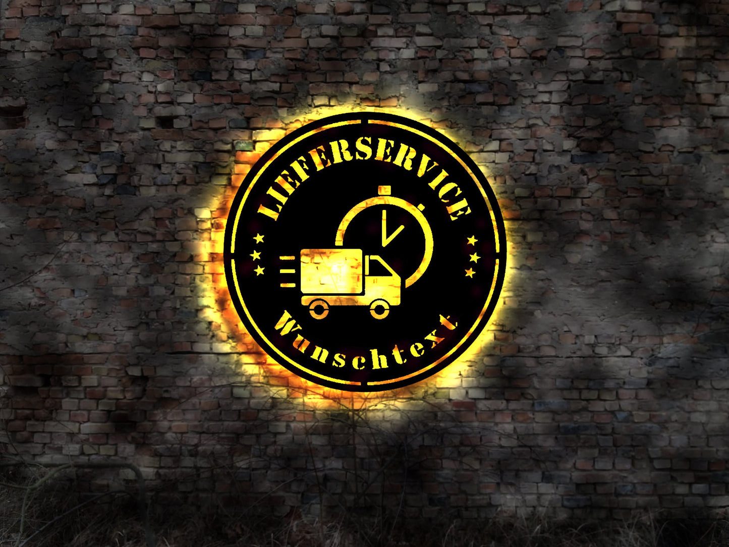 Lieferservice Lieferung Schild food Pizza Display Aufkleber Wandtattoo Blechschild Leuchtschild Wandsticker Leuchtbild Neonreklame Neon sign