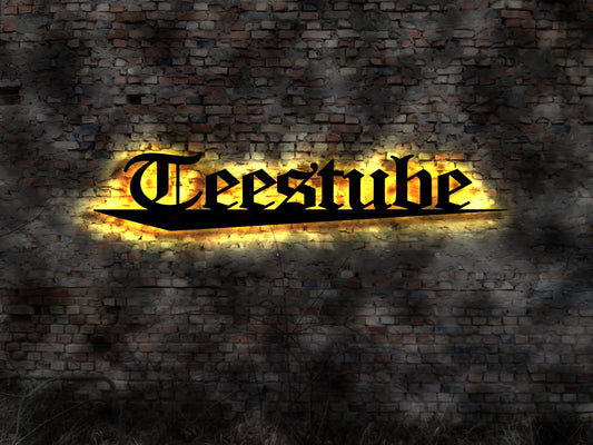 Tea teestube Time Tee Aufsteller Schild Shop Werbung Sieb Kanne Teebeutel Teesieb Bild Tee Set no Neon sign Wandbild  Teeshop Shop Geschäft