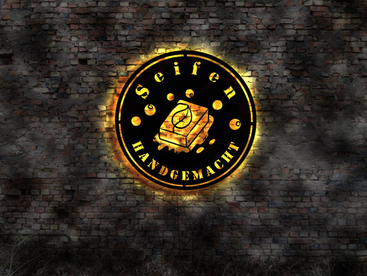 Seife Seifen Schild  Reklame no Neon sign Neonreklame Tattoo Buch Firma Blechschild Leuchtschild  Leuchtbild  sign machen Buch Anleitung