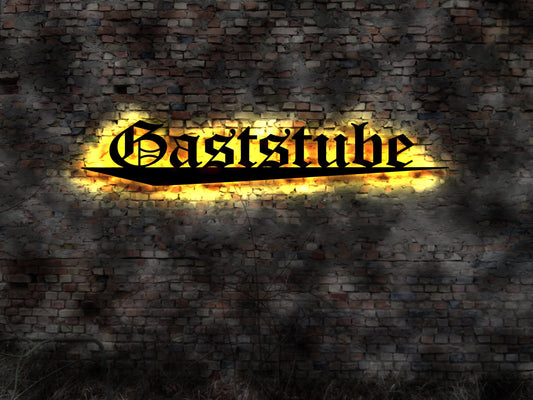 Gaststube  Gasthaus Gaststätte Restaurant Hotel Pension  Brauer Buch no Neonreklame Leuchtschild Emailschild Schild altes Reklame  Neon sign