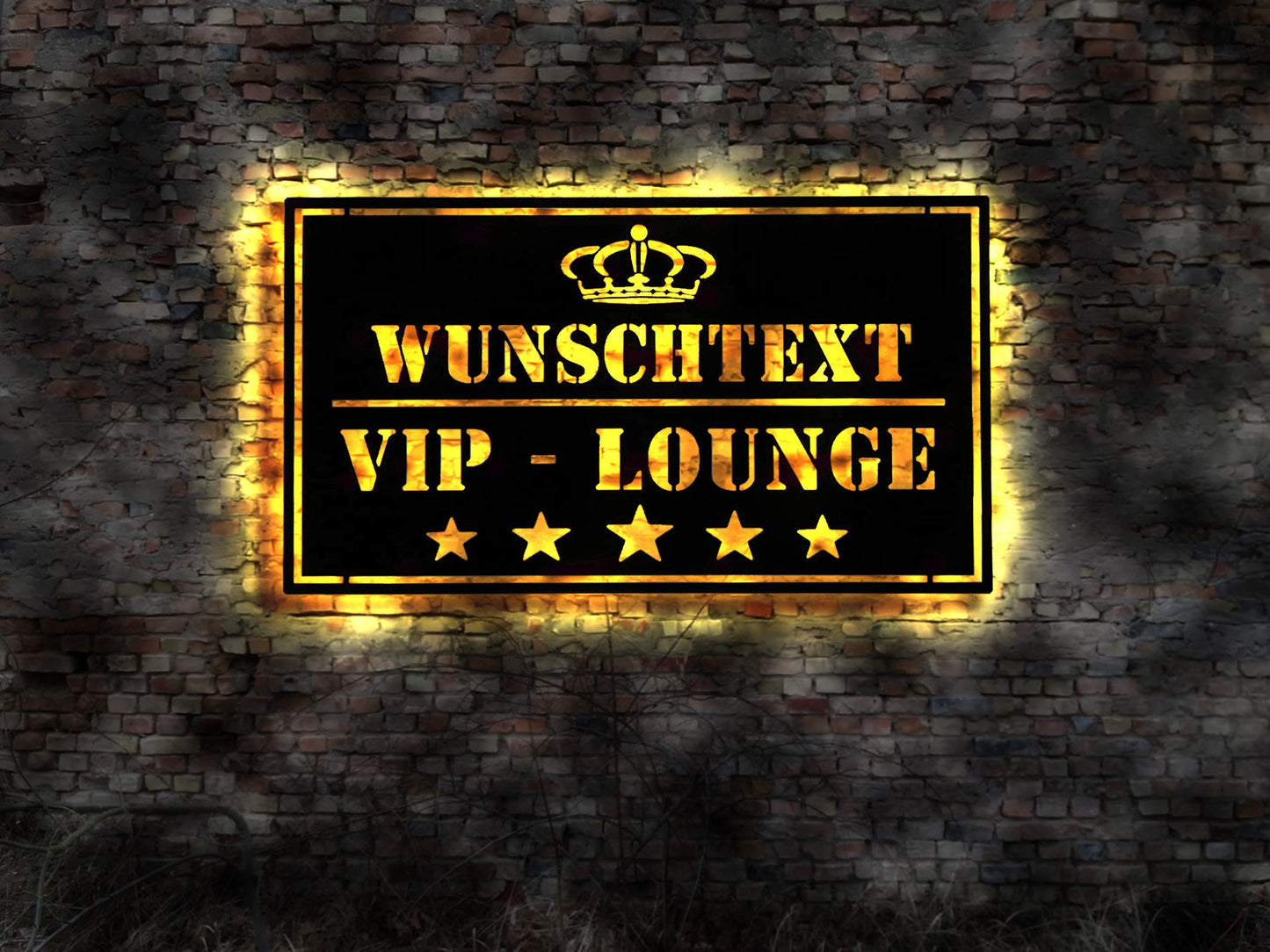 VIP Lounge Wunschtext Custom Schild Aufkleber Bild Spielzeug Kostüm peronalisiertes  Werbung Leuchtschild Bardeko BarSchild Werbung V.I.P.