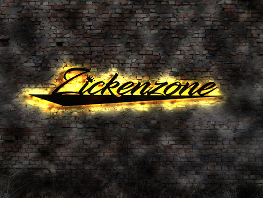 LED Leuchtreklame Schild Zickenzone Teenager Zicke sign  Überdachung Dekoartion Holz Kreative Beleuchtung Sonnenschirm Palmen Urlaub