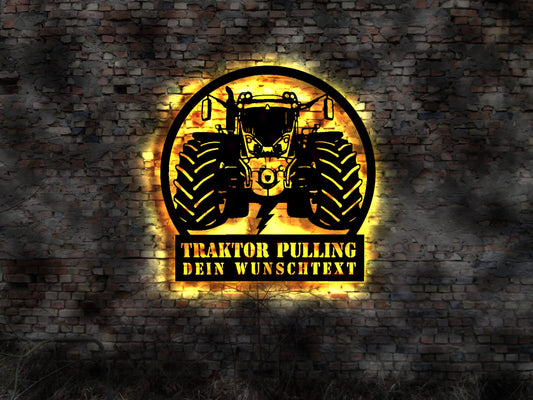 Traktor Pulling   Leuchtschild Reklame no Neon   Leuchtschild Bardeko Barschild Barbeleuchtung Treker Gewichte ziehen tuninen Tuning