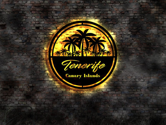 3D LED Deko Canary Islands Tenerife Teneriffa Kanaren Spanien Spain Reiseführer Wandtattoo Skyline Aufkleber Buch Tropic Island kanarische