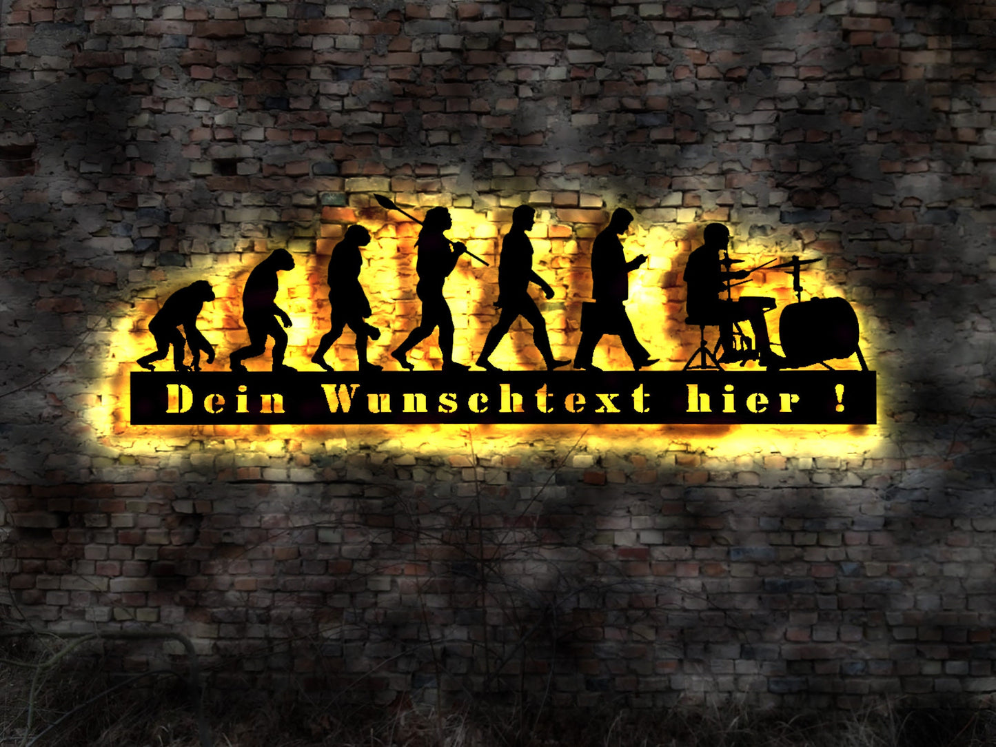 Leuchtschild Schlagzeug Basedrum Boxen Drummer Schlagzeuger   Evulotion Vinyl-Aufkleber Sticker Auto  Kostüm LED Wandschild Bild sign