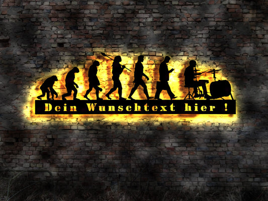Leuchtschild Schlagzeug Basedrum Boxen Drummer Schlagzeuger   Evulotion Vinyl-Aufkleber Sticker Auto  Kostüm LED Wandschild Bild sign