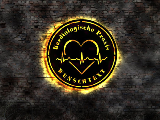 LED Schild  Kardio Kardiologe Kardiologische Praxis Zentrum Ambulanz  Buch Deko Sprechzimmer Arzt Behandlung Fachbuch Ausrüstung Kardiologie