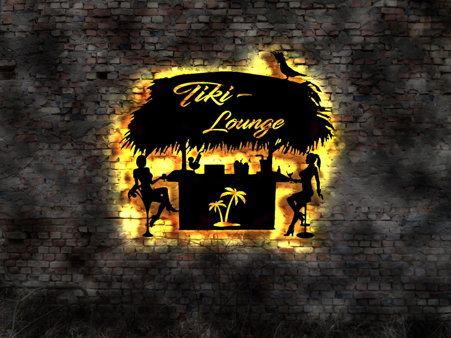 Cocktails Tiki Lounge Vip Leuchtschild Reklame no Neon sign Neonreklame Tattoo Buch Firma Blechschild Leuchtschild Wandsticker   sign