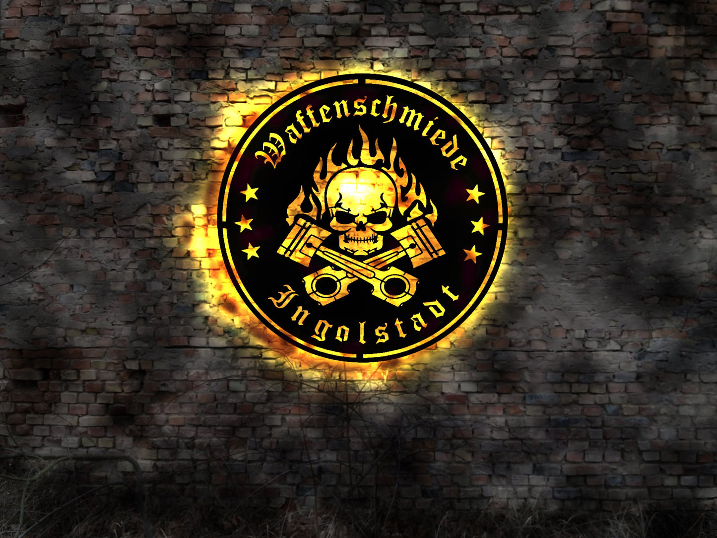 Waffenschmiede Ingolstadt  Stadt Skyline Silhouette Aufkleber Aufnäher Fahne Flagge Tattoo Wandtattoo