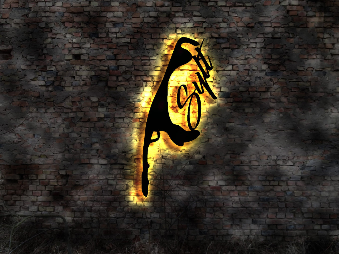 Skyline Insel Sylt Nordsee Urlaub LED Wandbild Holz Stadt AK Karte Map Wandsticker Leuchtbild Neonreklame Wandtattoo Reiseführer Silhouette