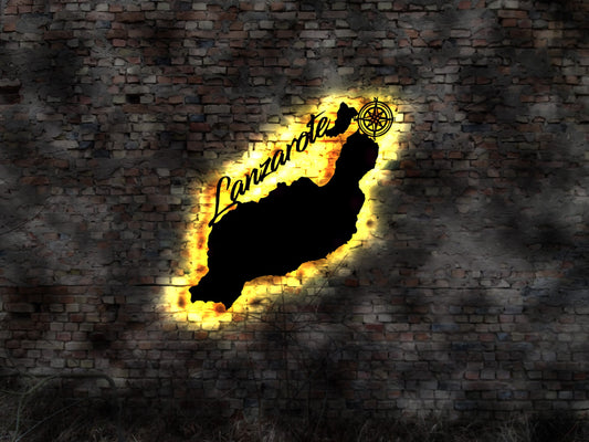 Skyline Lanzarote Kanaren Leuchtbild Neonreklame