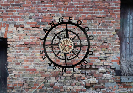 Wanduhr Uhr Holzuhr Uhren Ziffernblatt Skyline Langeoog  Nordsee  Stadt  Karte Map Wandsticker Leuchtbild