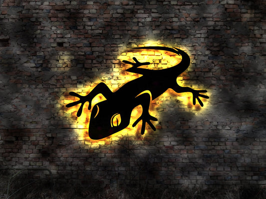 Geckotier Wandbild  Zoo light sign Animal