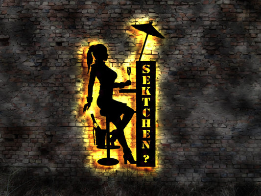 Sektchen ? Sekt   Bar Barschild  Leuchtschild Reklame no Neon