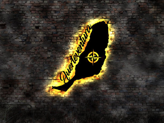 3D LED Deko Fuerteventura Spanien Spain Reiseführer Wandtattoo Skyline