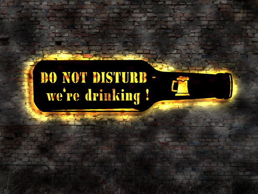 LED sign Do not disturb Beer drinking