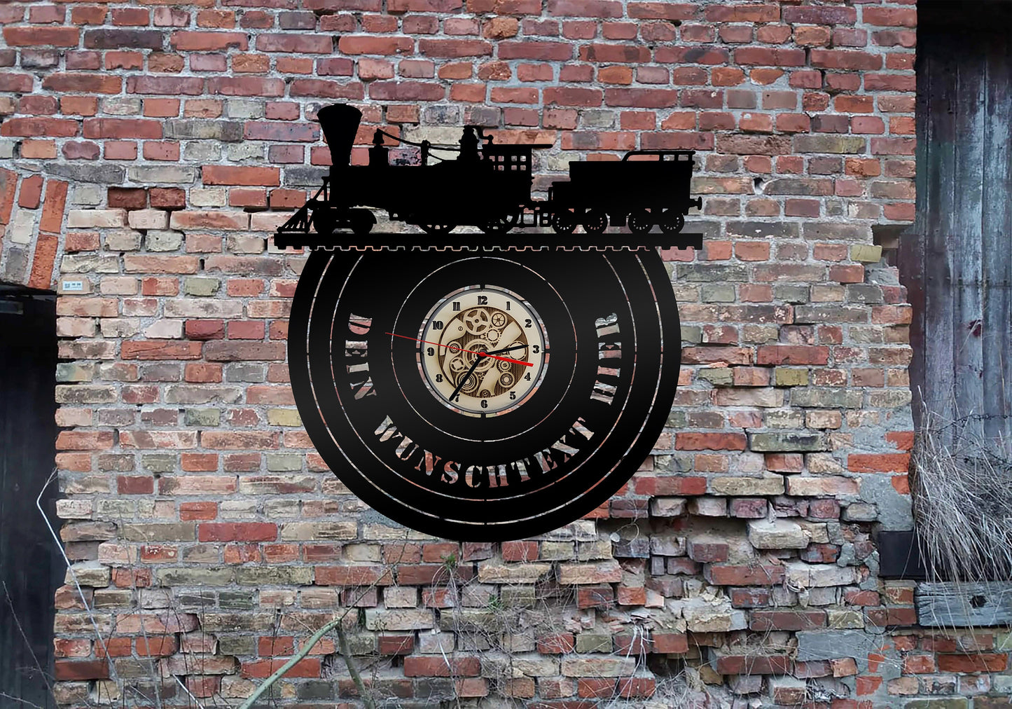 Uhr Wanduhr Dampflok Lok Eisenbahn Schild Schaffner Bahnhof Modelleisenbahn no Blechschild Leuchtschild LED Deko Auto Autoaufkleber Schild
