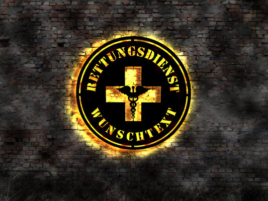 Leuchtschild Schild Rettungsdienst