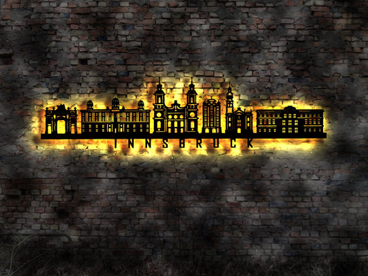 3D LED Bild Skyline Silhouette Innsbruck Österreich