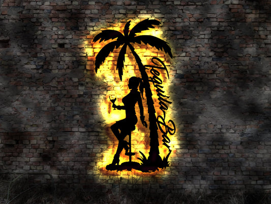 LED Wandbild  Tequila-Bar