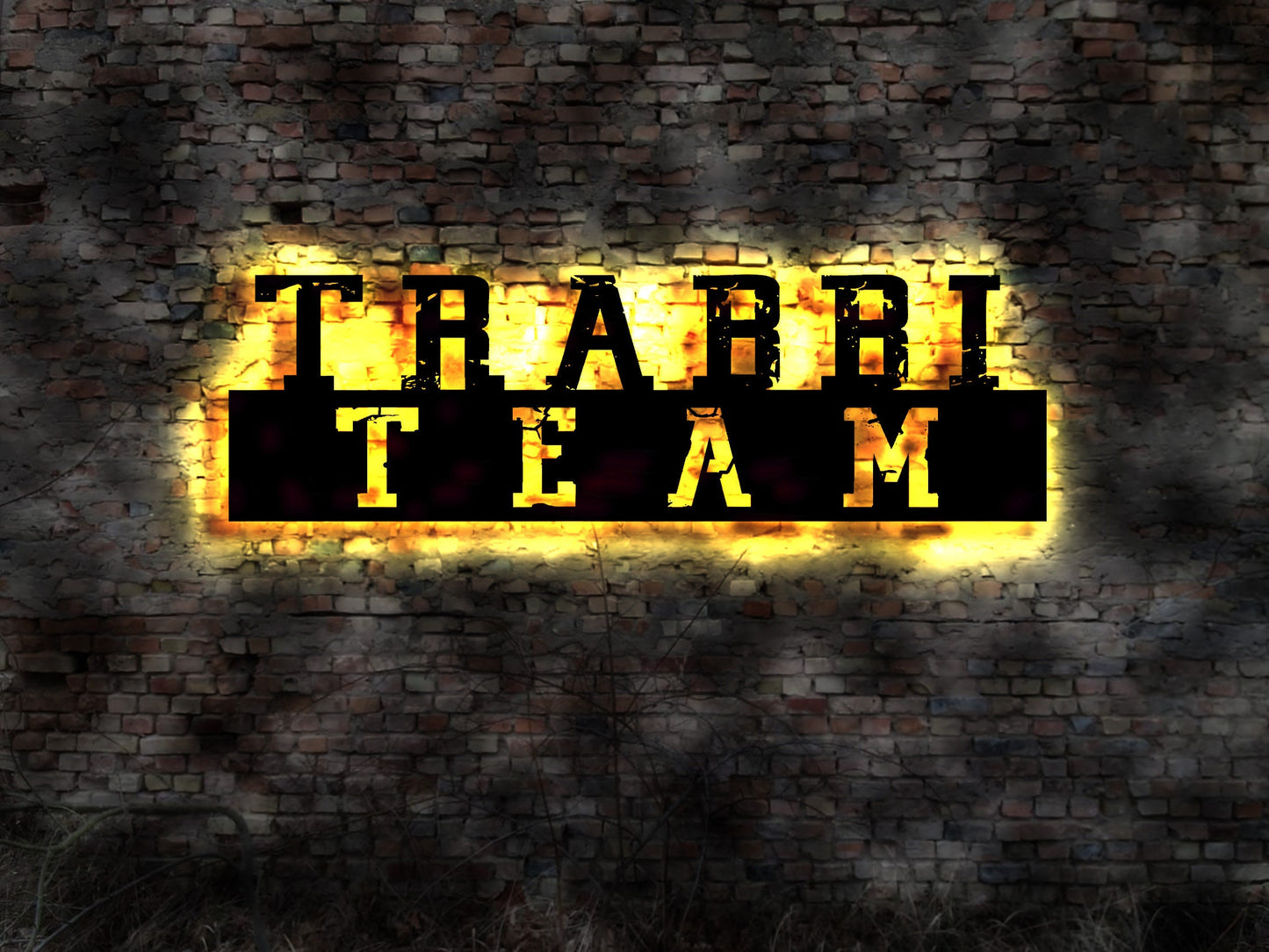 LED Leuchtreklame Schild  Trabbi  Team sign Vintage no Aufkleber