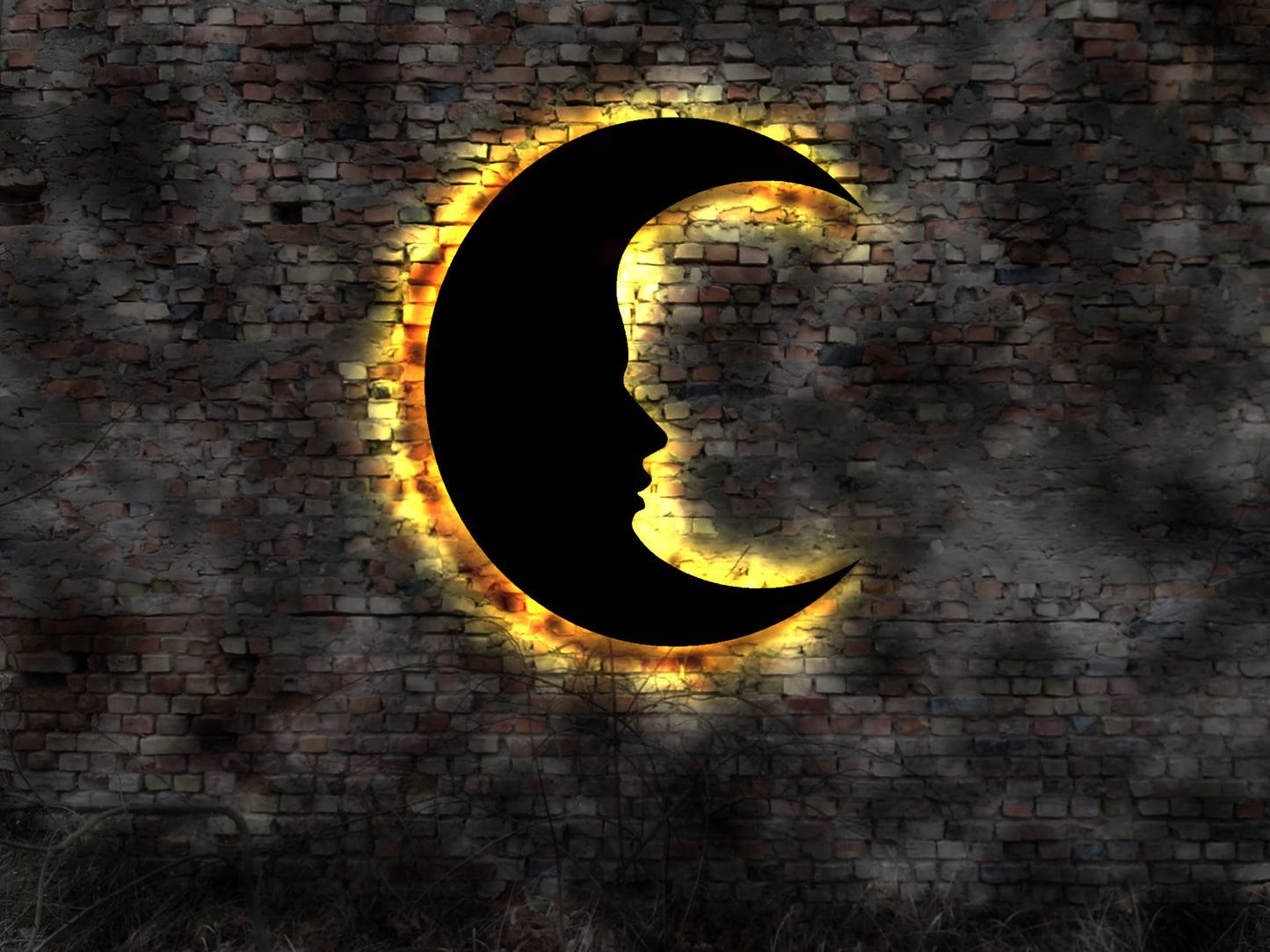 3D LED Bild Mond Sterne Sternenhimmel