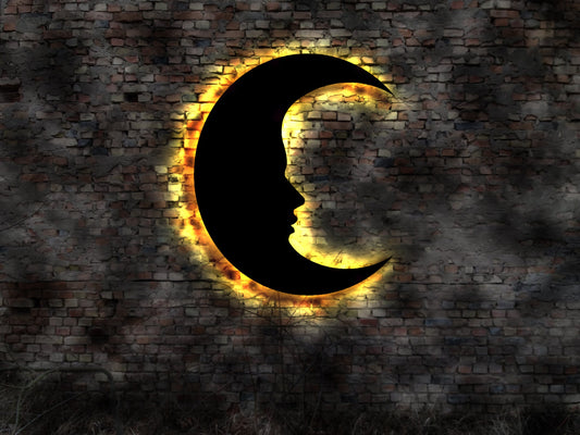 3D LED Bild Mond Sterne Sternenhimmel