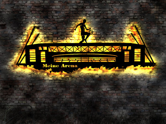 Skyline Rostock LED Wandbild Holz Stadt AK Karte Map Stadtplan Wandsticker Leuchtbild Neonreklame Wandtattoo Reiseführer Silhouette