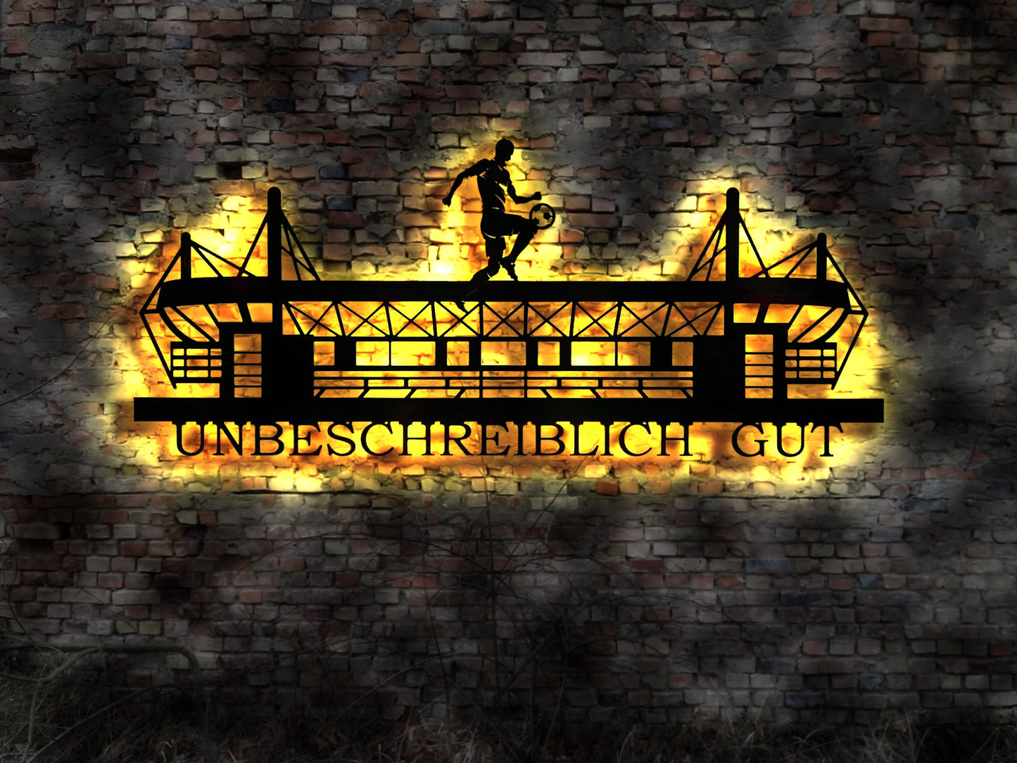 Skyline Dortmund LED Wandbild Holz Stadt AK Karte Map Stadtplan Wandsticker Leuchtbild Neonreklame Wandtattoo Reiseführer Silhouette