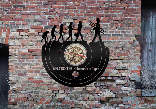 Wanduhr Uhr Schornsteinfeger Schild Anhänger Aufkleber Figur Buch Kaminkehrer Leuchtreklame sign-shirt Fahne Leuchtschild Besen Kehrbesen