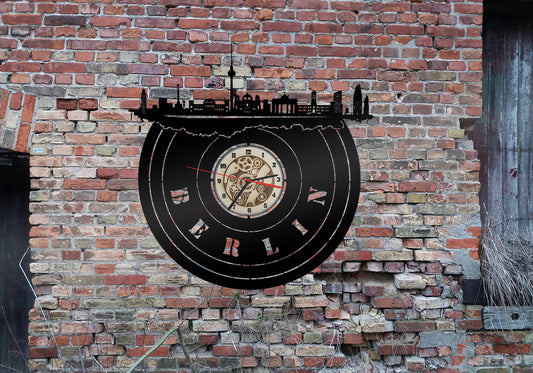 Wanduhr Uhr 3D LED Deko Skyline Berlin Holz Silhouette Wandtattoo Aufkleber Sticker  Wandbehang Kuckucksuhr Armbanduhren Laden Store