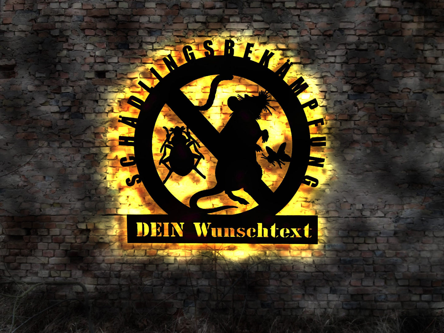 Schild Leuchtschild Schädlingsbekämpfung Kammerjäger Schädlinge bekämpfen Ratten Mäuse Ungeziefer Gift