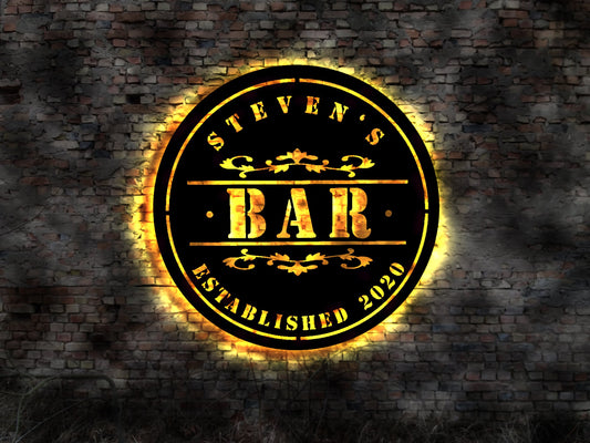 Individuelles custom Schild Bar Pfeil Espresso indirekte Beleuchtung LED Schild  Wandsticker Leuchtbild Neonreklame Neon sign Alc Alkohol
