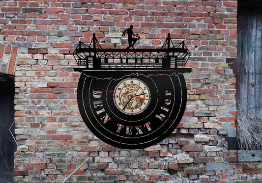 Wanduhr Uhr Holzuhr Uhren Ziffernblatt Dortmund Schild Skyline