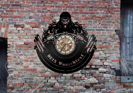 Wanduhr Uhr Gym Leuchtreklame Steroide Anabolika Fitness Bodybuilding Studio Fitnessstudio Schild LED Aufkleber Logo Buch Firmenschild