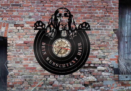 Irish Setter  Wanduhr Uhr Holzuhr Uhren Ziffernblatt Clock Holz Armbanduhr wood wall sign sticker Welpen Welpe