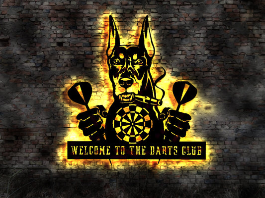 Dart Darts Dartpfeile Spiel Dartspiel Dartscheibe Leuchtschild LED Deko Auto Autoaufkleber Schild retro geprägt Leuchtschild Wandsticker