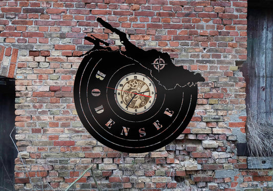 Bodensee  Wanduhr Uhr Holzuhr Uhren Ziffernblatt Clock Holz Armbanduhr Skyline Silhouette  Aufkleber