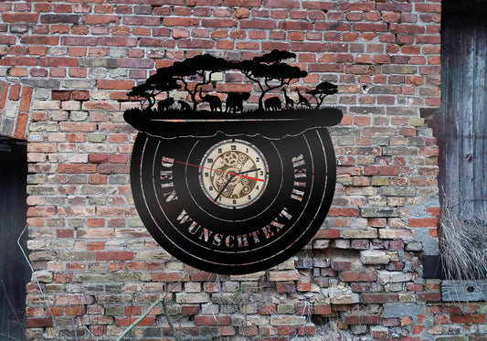 Africa Afrika Savanne Wüste Kenia Urlaub Wanduhr Uhr Holzuhr Uhren Ziffernblatt Clock Holz Armbanduhr