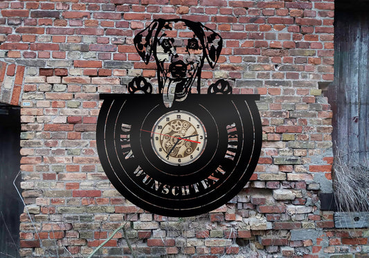 Dalmatiner Wanduhr Uhr Holzuhr Uhren Ziffernblatt Clock Holz Armbanduhr wood wall sign sticker Welpen Welpe