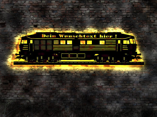 DDR  Lok Eisenbahn Schild Schiene Wagon Bahnhof Modelleisenbahn Leuchtschild LED Deko Auto Autoaufkleber Schild