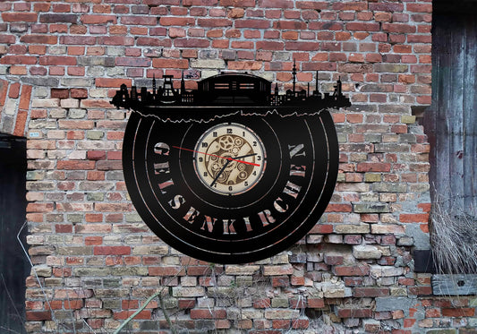 Skyline Gelsenkirchen NRW Stadion Uhr Wanduhr Silhouette Sticker Wandtattoo