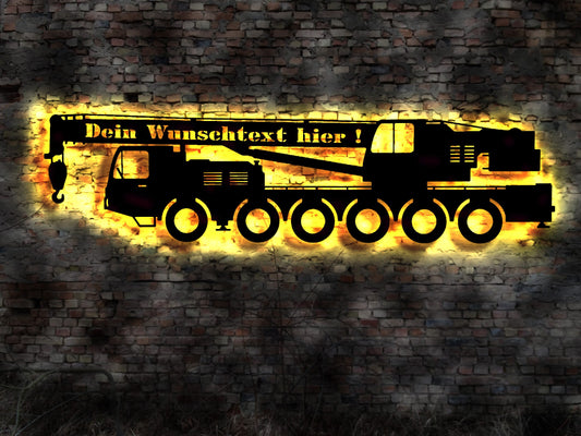 LED Schild Autokran Kranwagen LKW Kran Bild