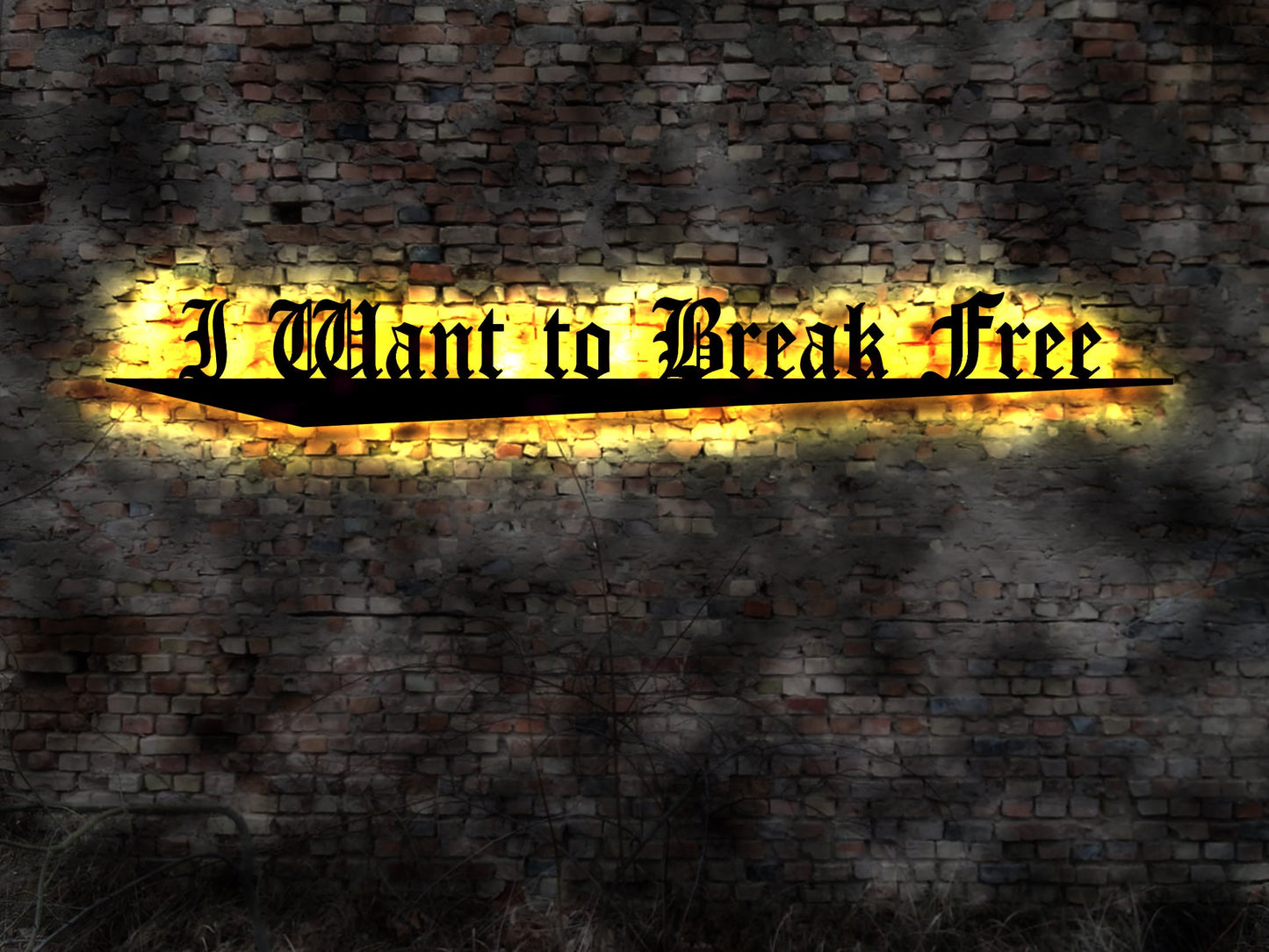 I Want to Break free    Schild no Blechschild  Neon sign LED Metallschild Holzschild Aufkleber Nachtlicht Küche Herzchen Sticker Aufkleber