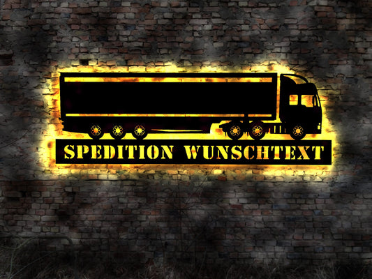 Spedition Sattelzug Auflieger 40-tonner  Leuchtreklame Neonreklame LED Schild Spedi Spedition Fuhrpark LKW Berufskraftfahrer Kraftfahrer