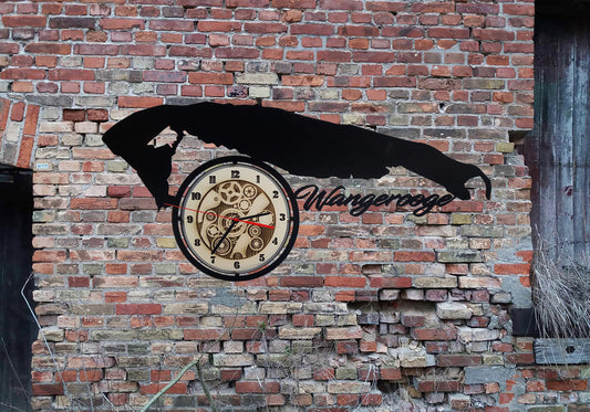 Wanduhr Uhr Holzuhr Uhren Ziffernblatt Skyline Wangerooge Nordsee  Stadt  Karte Map Wandsticker Leuchtbild Neonreklame Wandtattoo