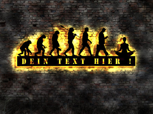 Yoga Evolution Leuchtschild Schild Schule Kurs Lehrer Meditation Yogaschule Buch Aufkleber Deko
