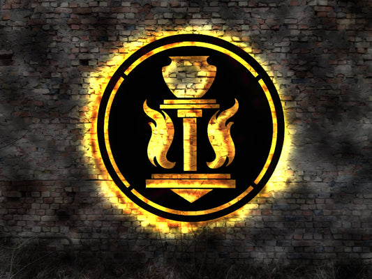 LED Schild Töpfer Töpferei  Zunftzeichen Rund Innungsschild Logo Emblem Zeichen Zunft